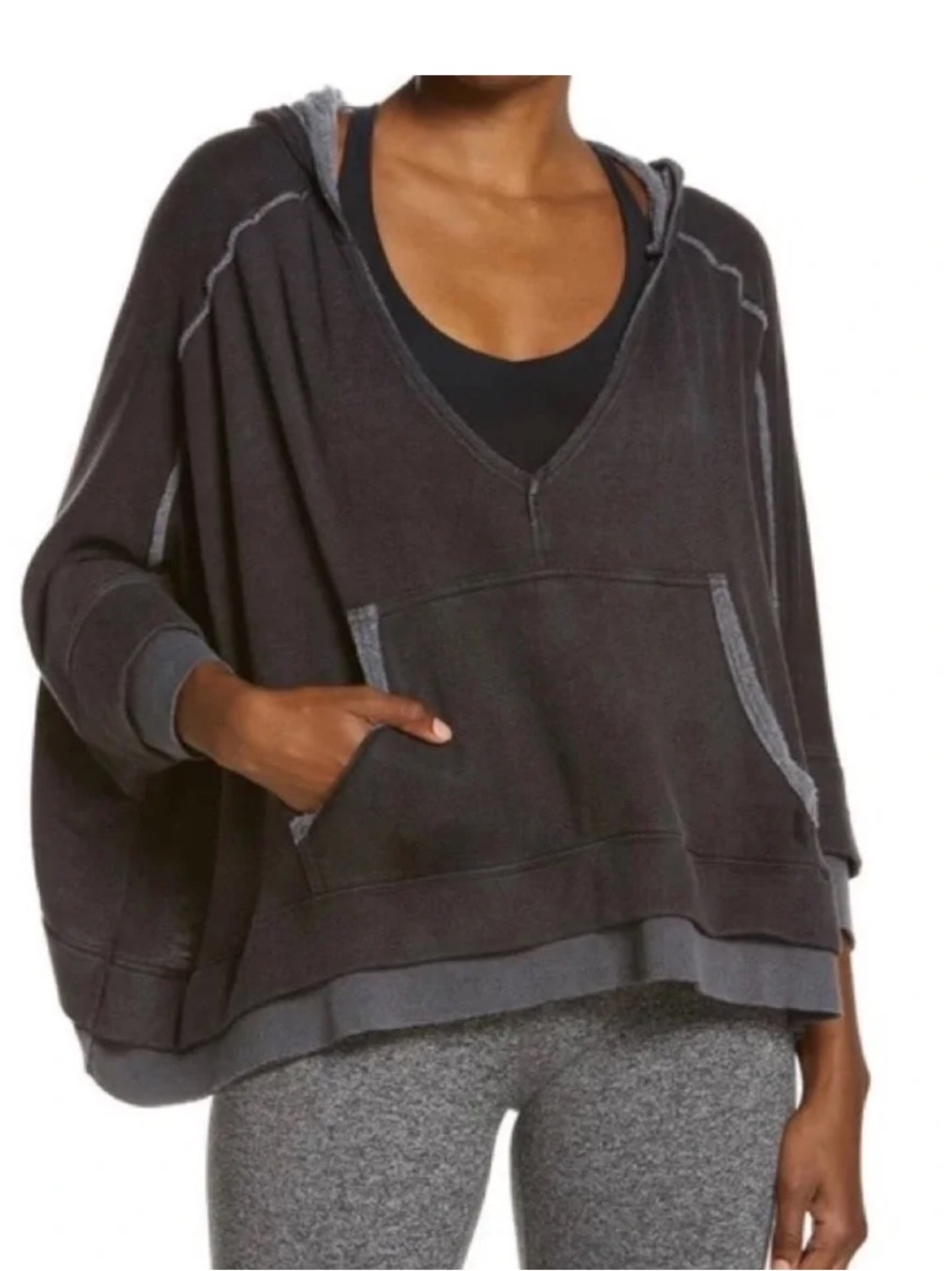 Free People Movement womans Bonfire Hoodie In Black oversized size M